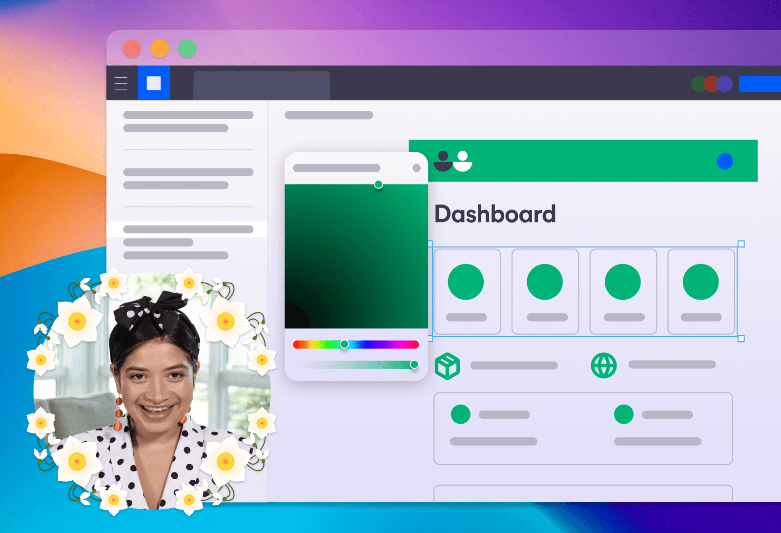 Illustration of the loom pc screen recorder over a product roadmap demo