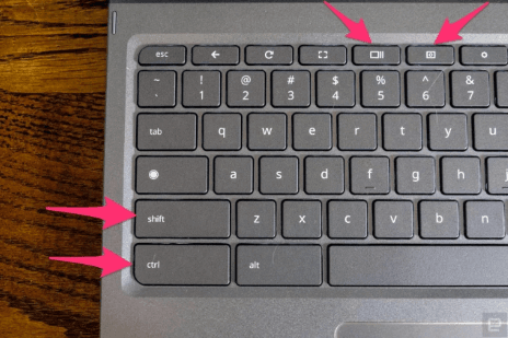 Chromebook screen capture keys