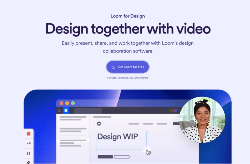 loom for design homepage