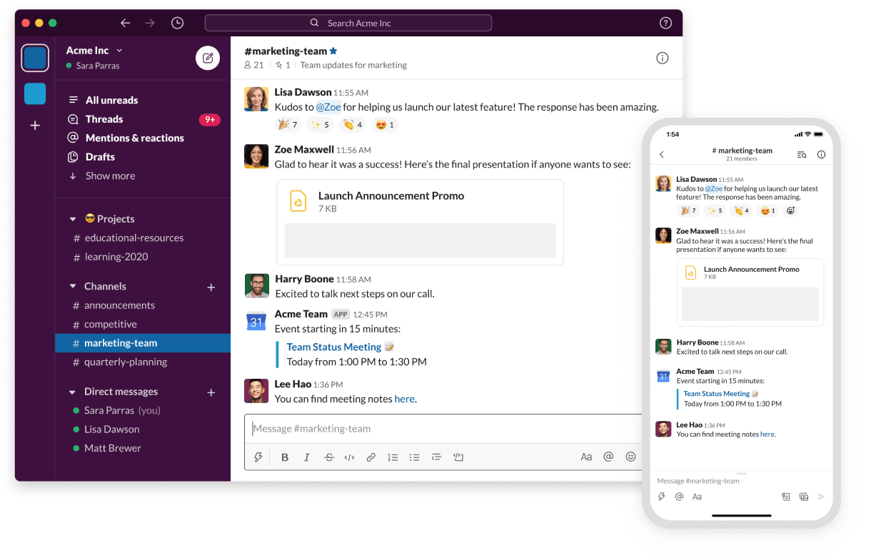 Slack online collaboration tool